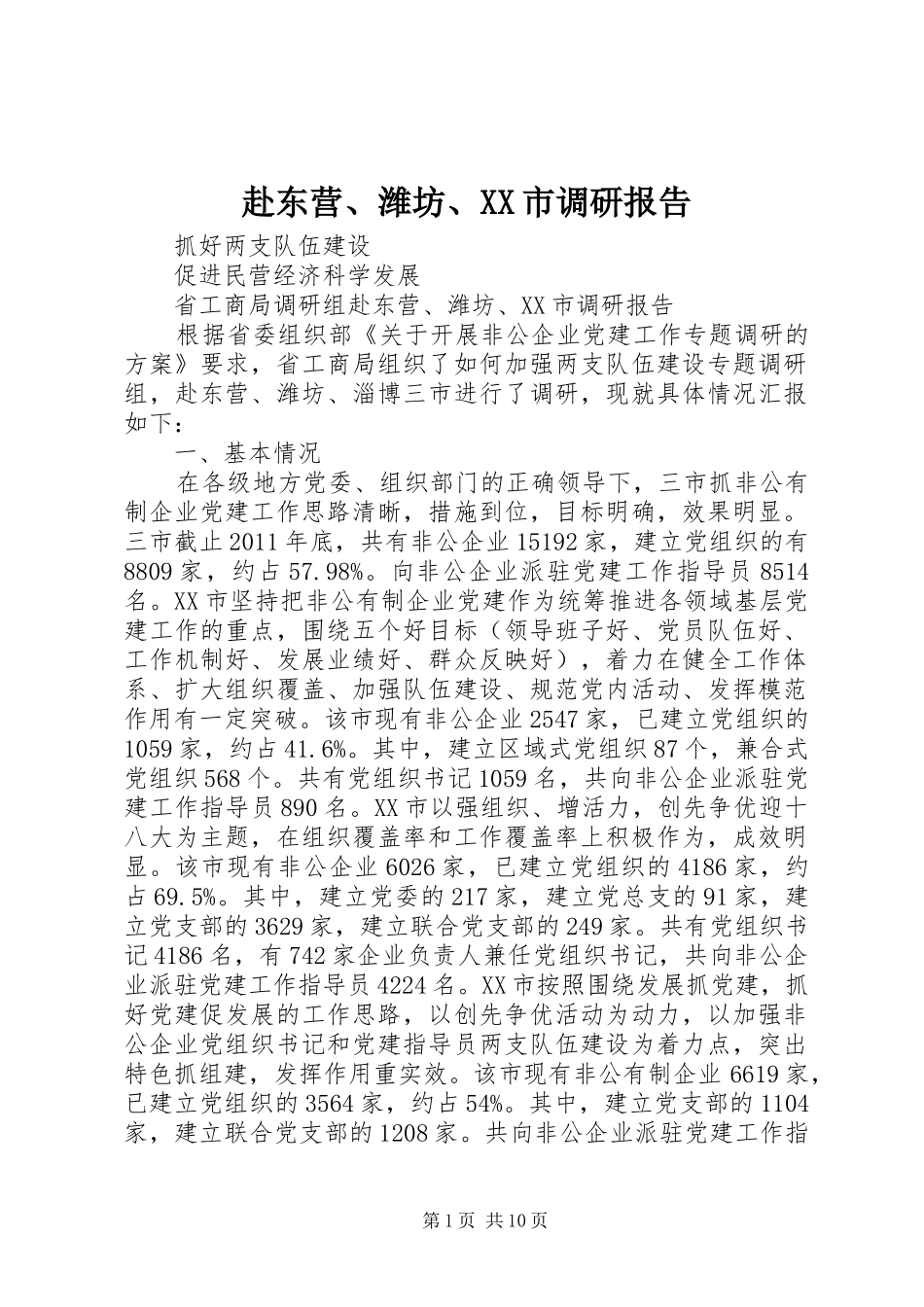 赴东营、潍坊、XX市调研报告 _第1页