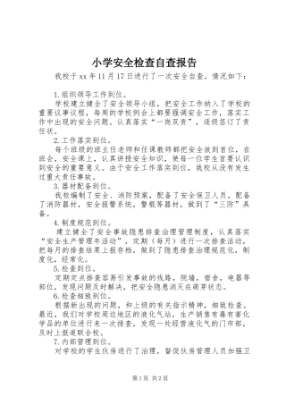 小学安全检查自查报告 
