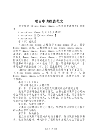项目申请报告范文 