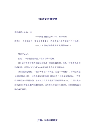 CEO管理营销培训知识讲解