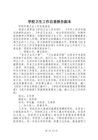 学校卫生工作自查报告副本 