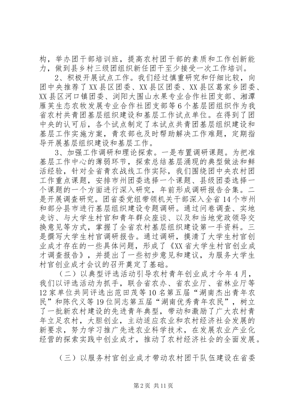 湖南阶段工作汇报 _第2页