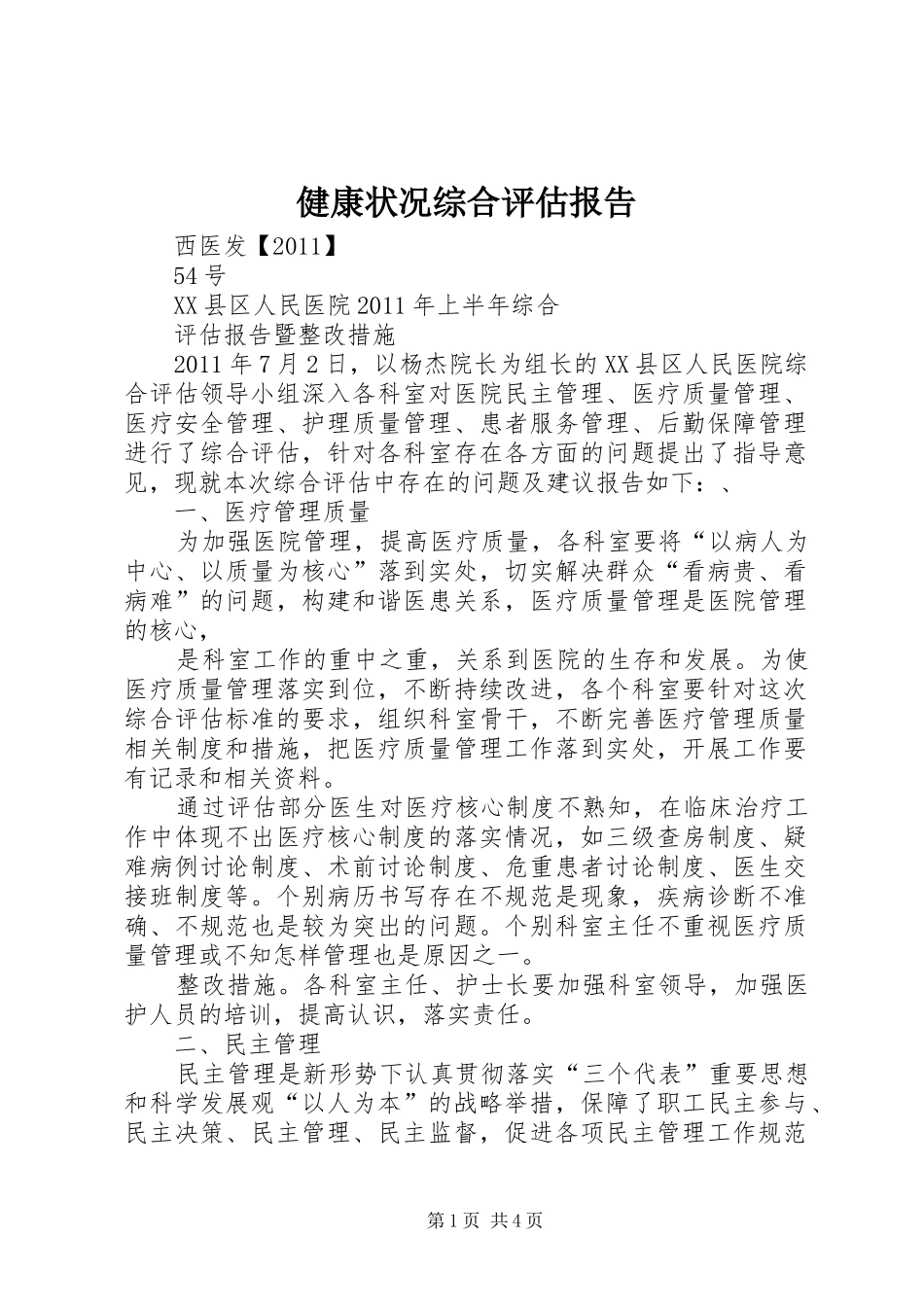 健康状况综合评估报告 _第1页