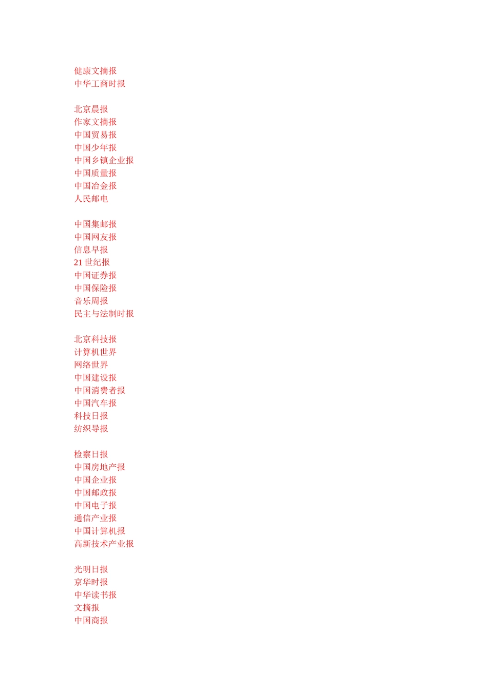 全国电视台报纸名称大全_第2页