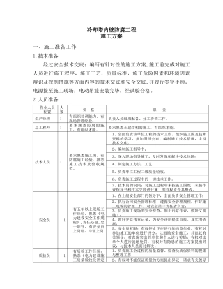 冷却塔内壁防腐施工方案
