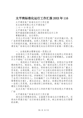 太平湾标准化运行工作汇报20XX年116