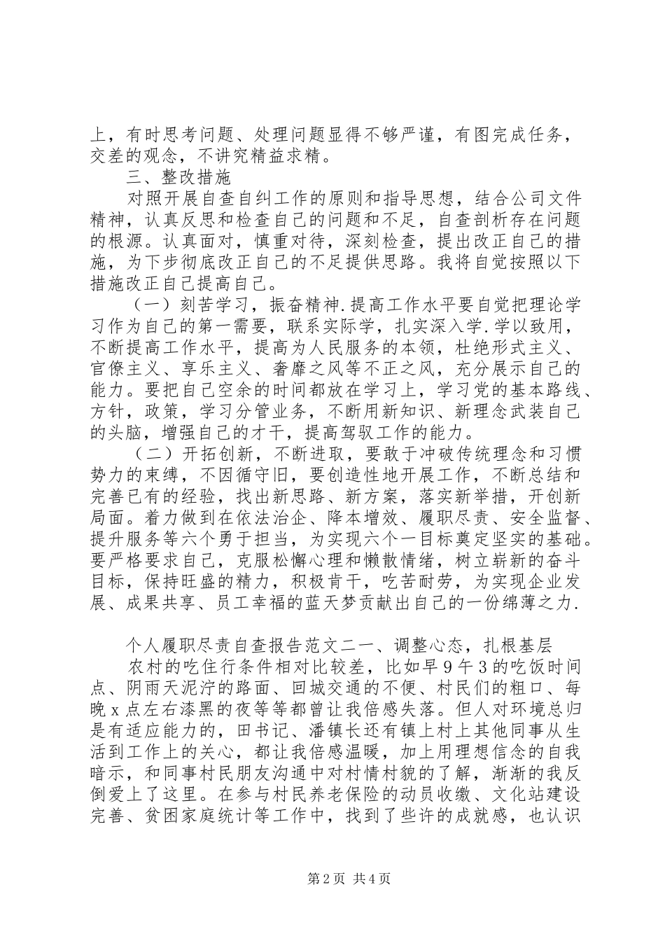个人履职尽责自查报告20XX年 _第2页