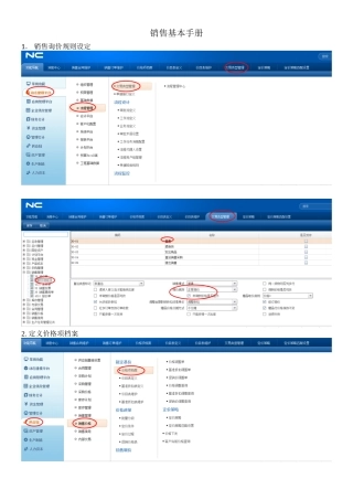 NC6销售操作简单手册