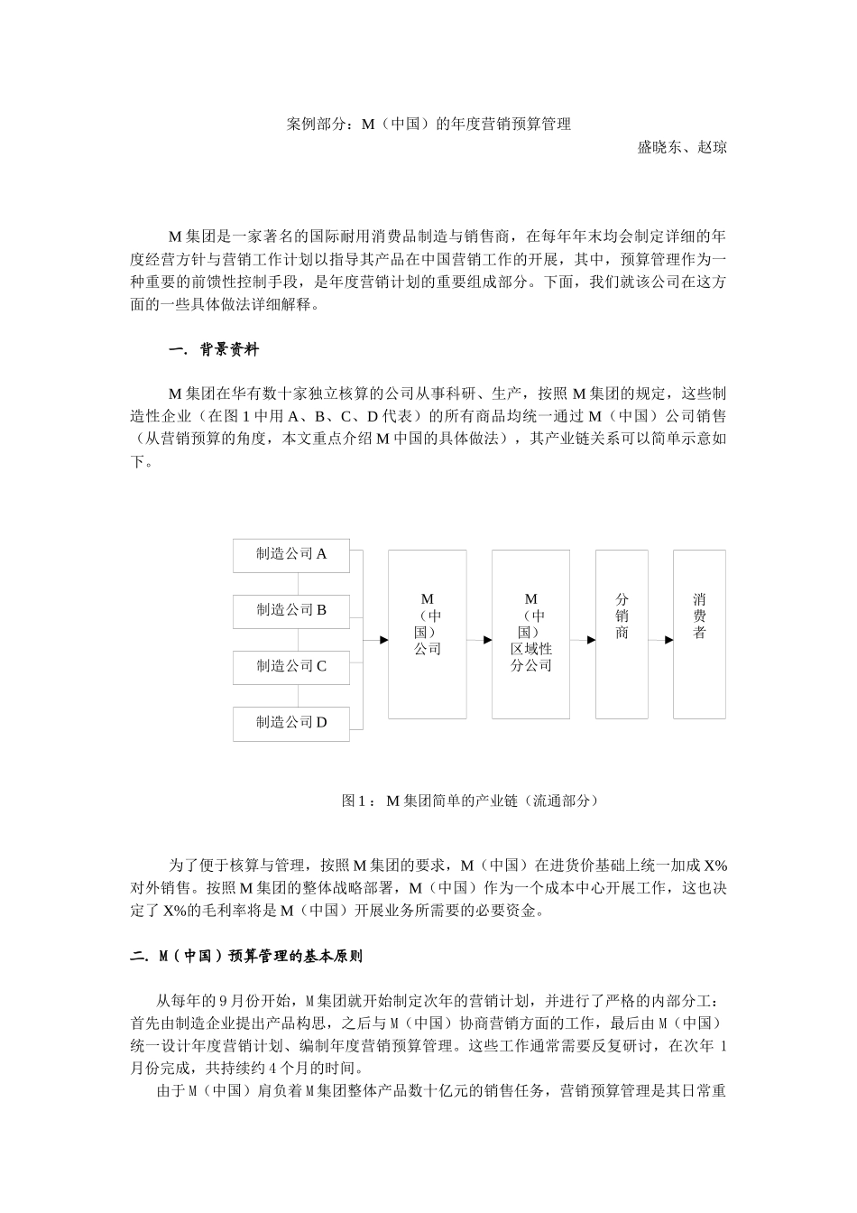 M（中国）的年度营销预算管理_第1页