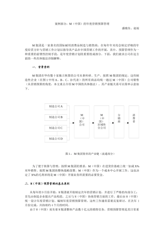 M（中国）的年度营销预算管理