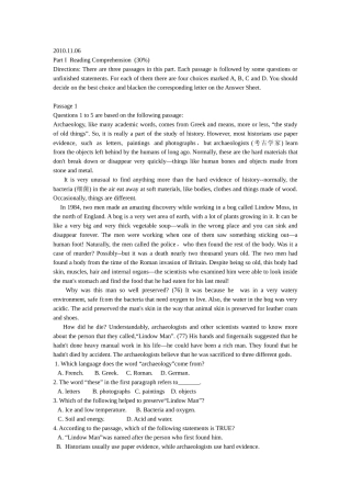 中央广播电视大学学位英语复习真题—XXXX11