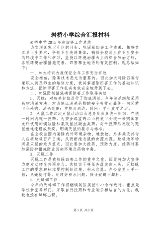 岩桥小学综合汇报材料 