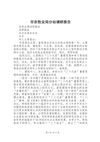 市农牧业局分站调研报告 