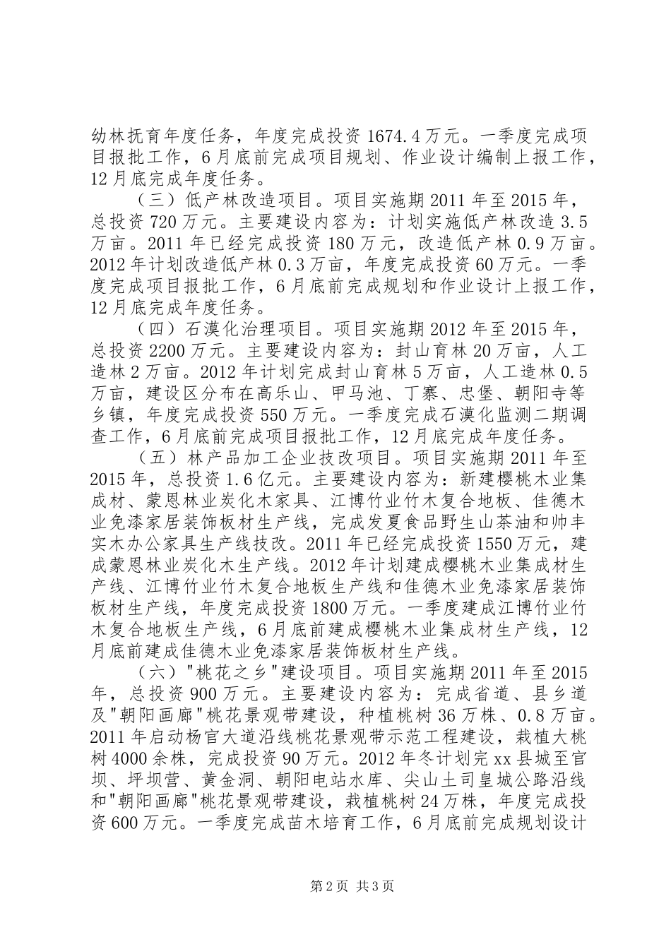 林业重点项目建设情况汇报 _第2页