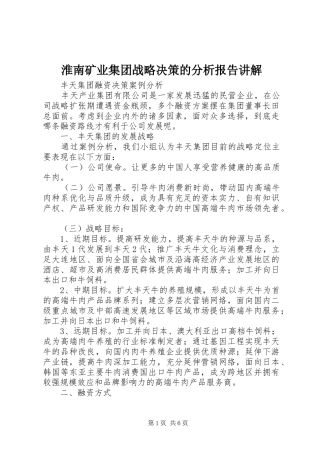 淮南矿业集团战略决策的分析报告讲解 