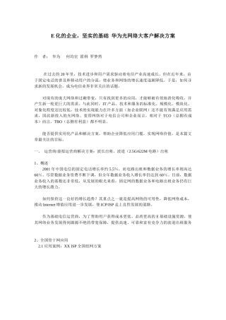 gE化的企业，坚实的基础华为光网络大客户解决方案