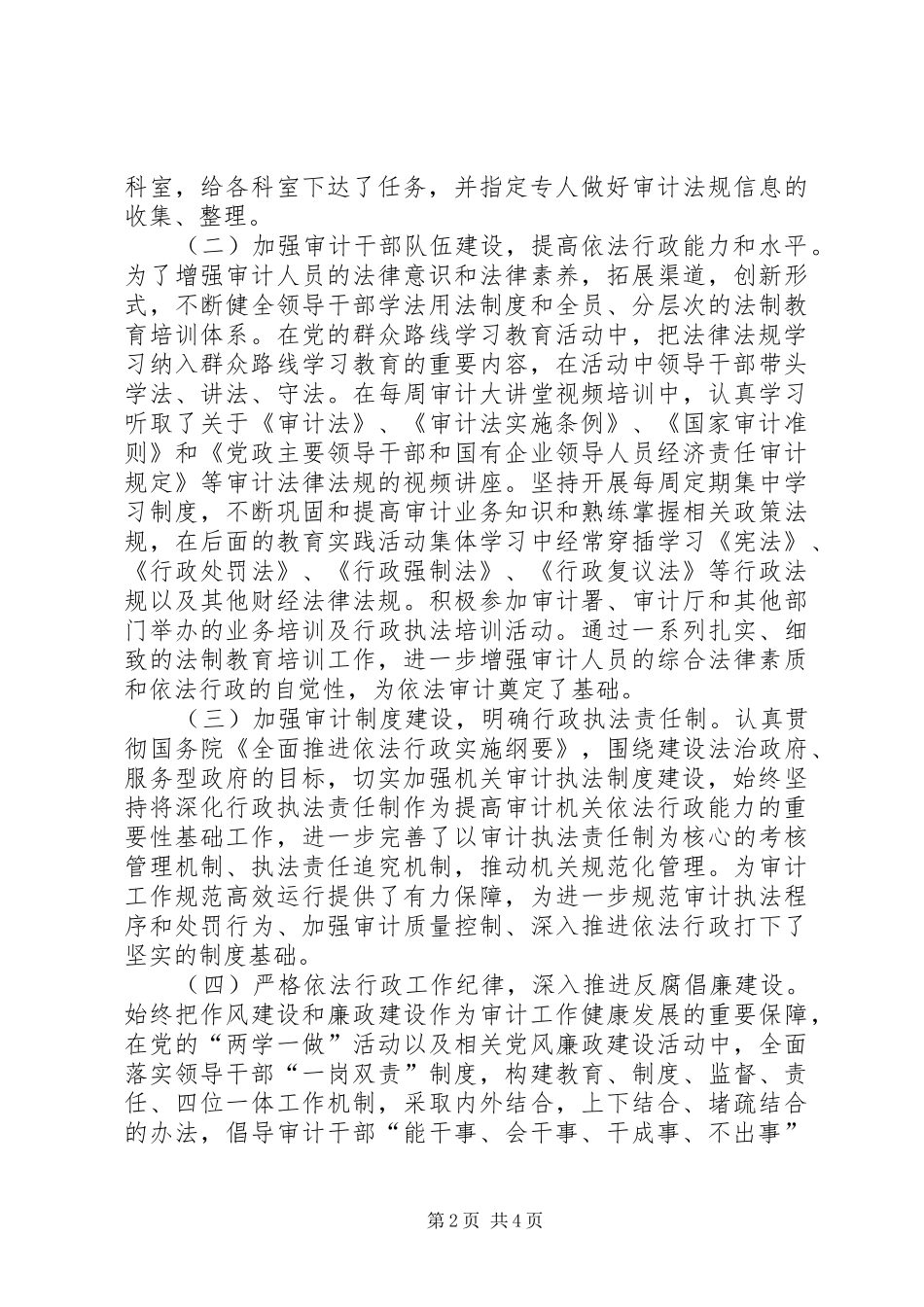 审计局依法行政自查报告 _第2页