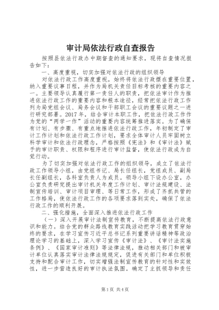 审计局依法行政自查报告 