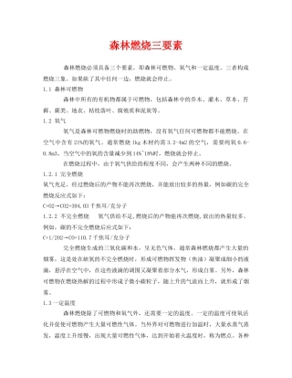 《安全管理》之森林燃烧三要素 