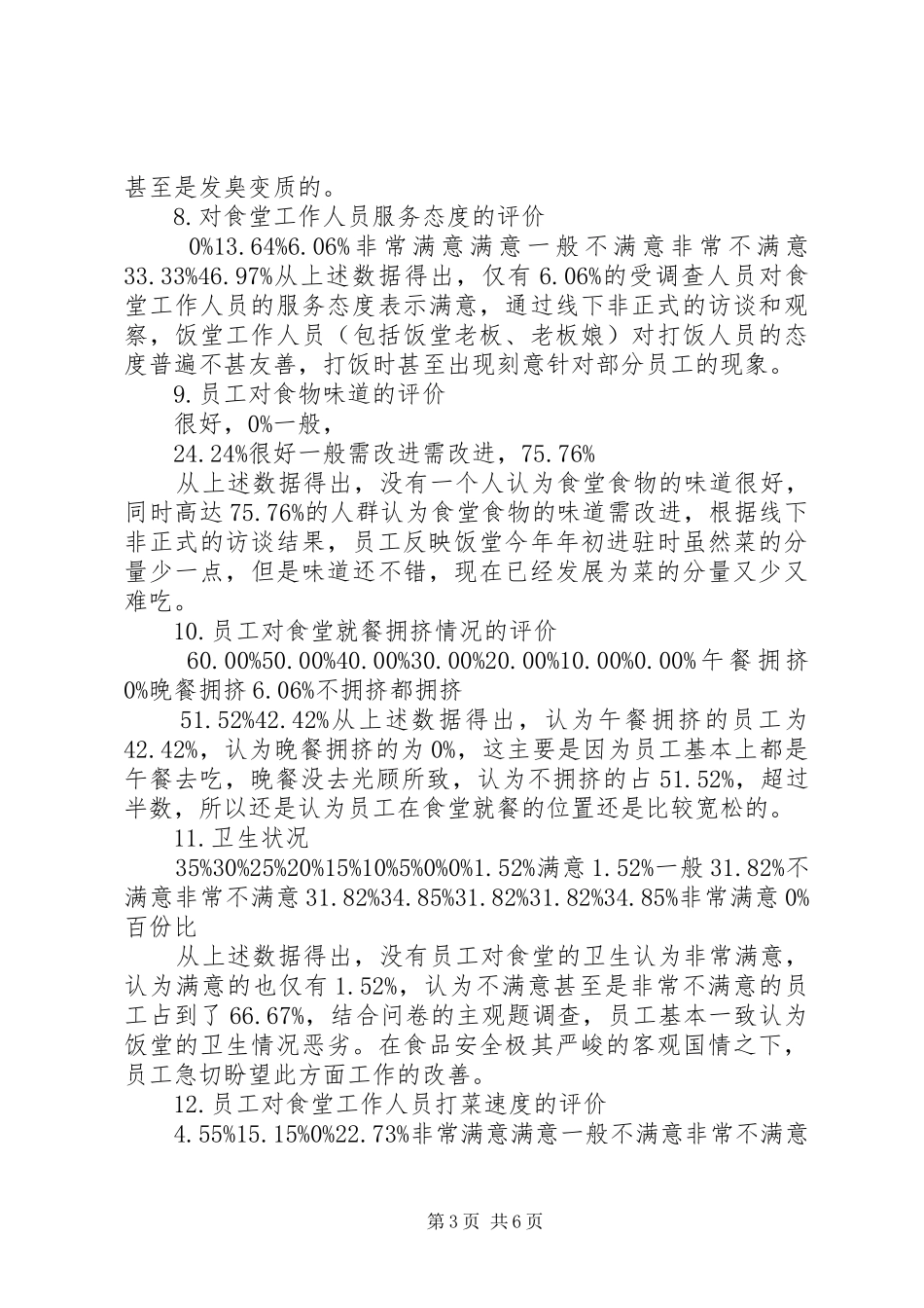 职工食堂满意度调查分析报告(精) _第3页