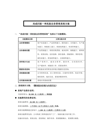 尚成凹版-单机版业务管理系统方案