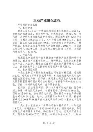 玉石产业情况汇报 