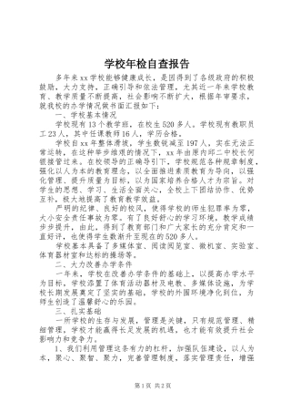 学校年检自查报告 