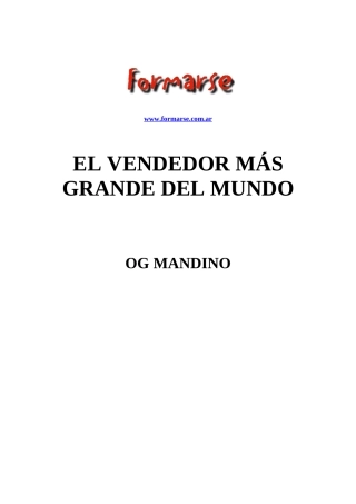 世界上最伟大的销售员西文版EL VENDEDOR MAS GRANDE DEL MUNDO