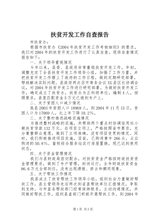 扶贫开发工作自查报告 