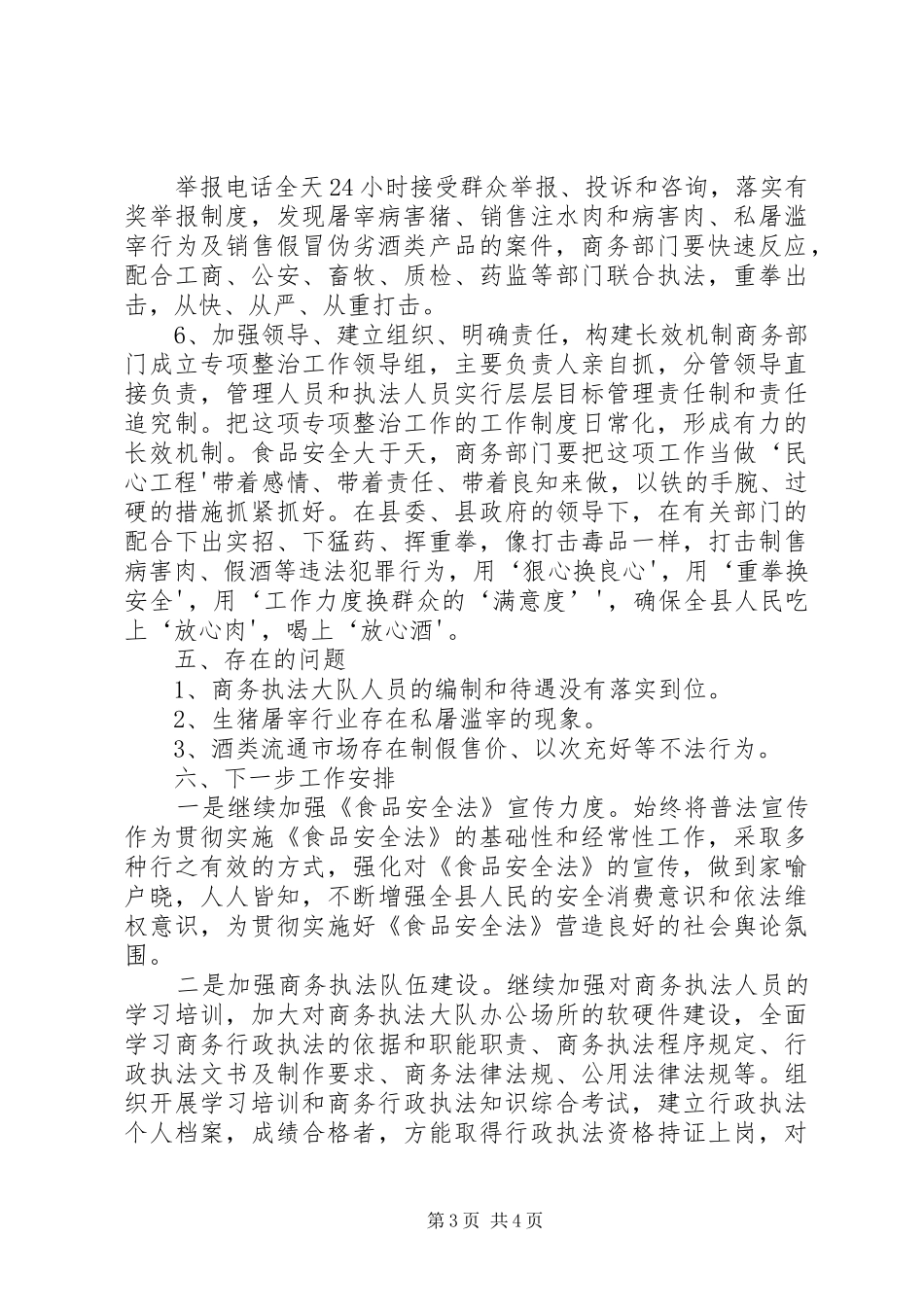 食品安全法工作汇报报告 _第3页