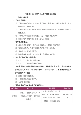 深圳_深圳香蜜湖1号2亿资产以上客户深度访谈总结