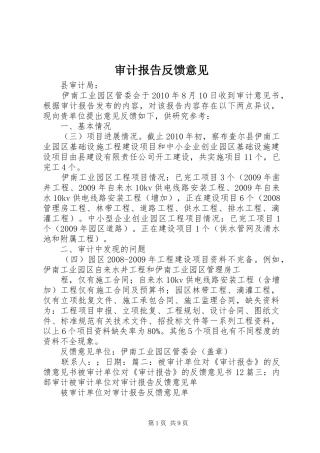 审计报告反馈意见 