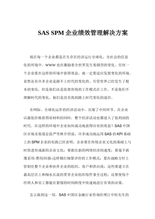 SPM企业绩效管理解决方案（ 15）