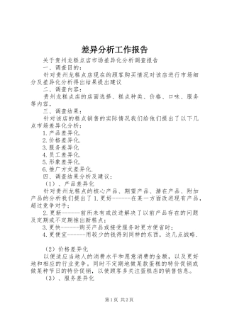 差异分析工作报告 