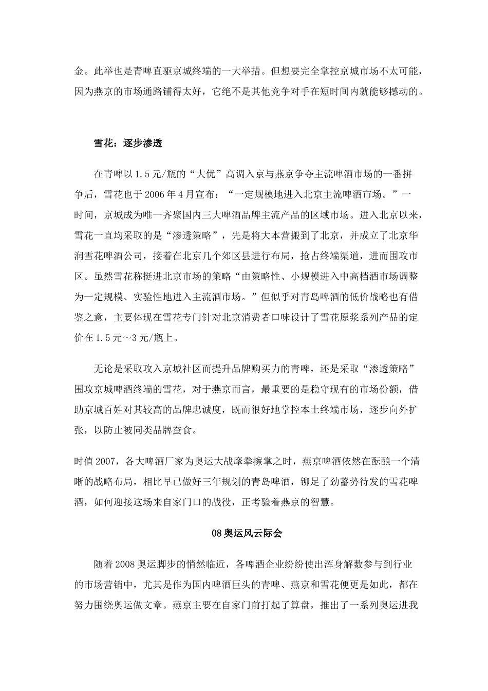 三大啤酒品牌营销战略_第3页