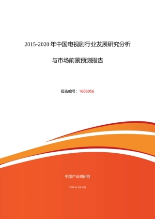 XXXX年电视剧调研及发展前景分析