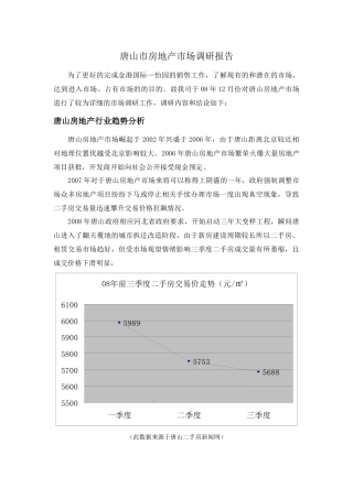 唐山市房地产市场调研报告