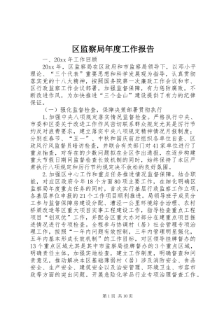 区监察局年度工作报告 