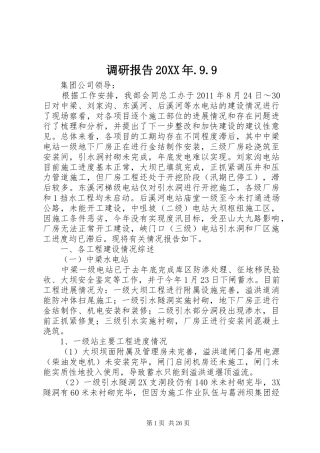 调研报告20XX年.9.9