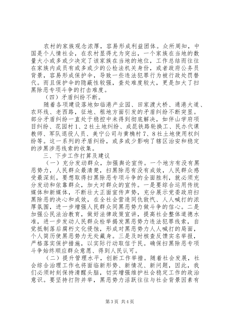乡扫黑除恶专项斗争情况汇报 _第3页