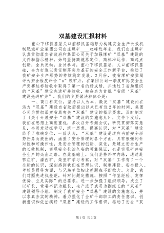 双基建设汇报材料 