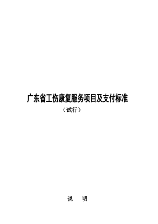 广东省工伤康复服务项目及支付标准