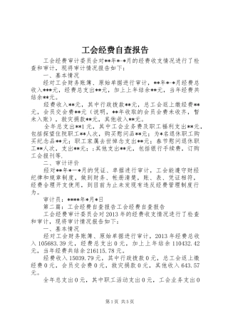 工会经费自查报告 