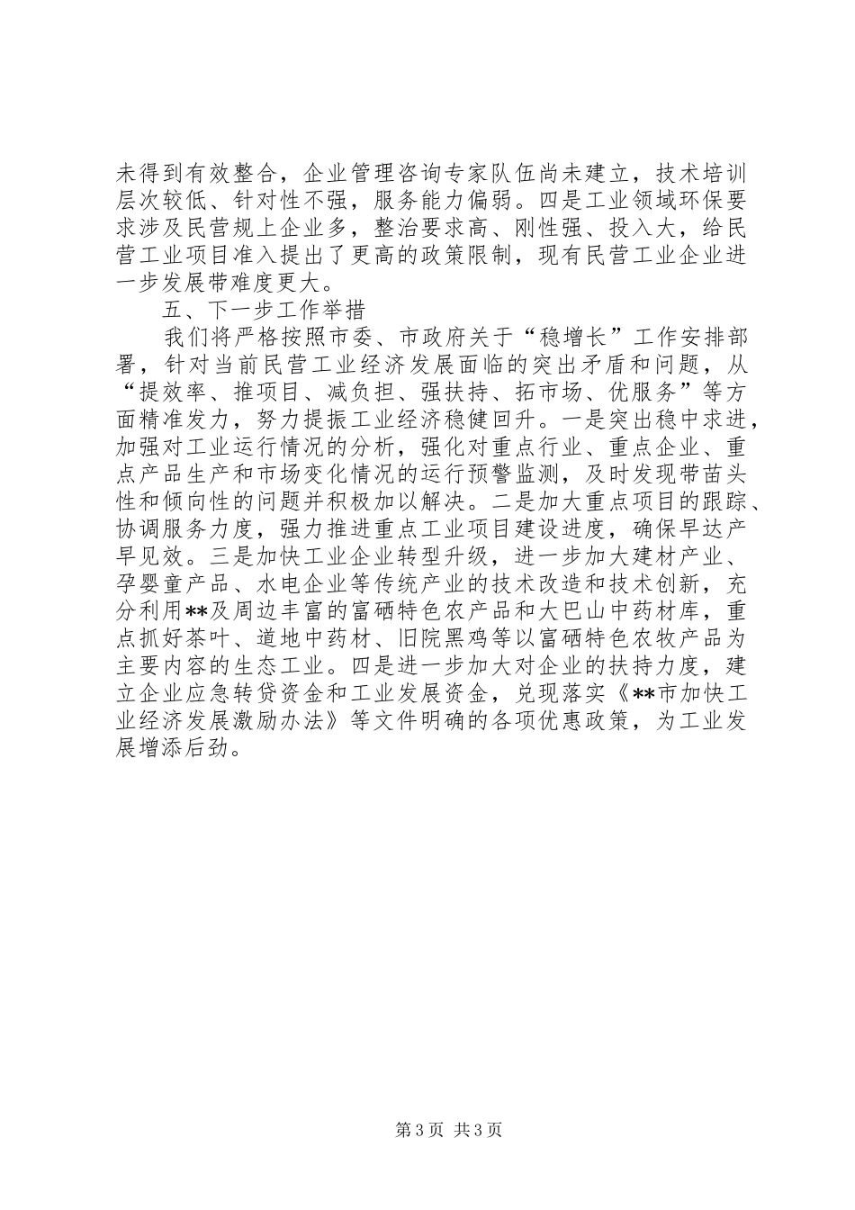 市经信局XX年民营经济工作督查和评估迎检工作汇报 _第3页