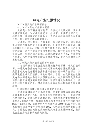 风电产业汇报情况 