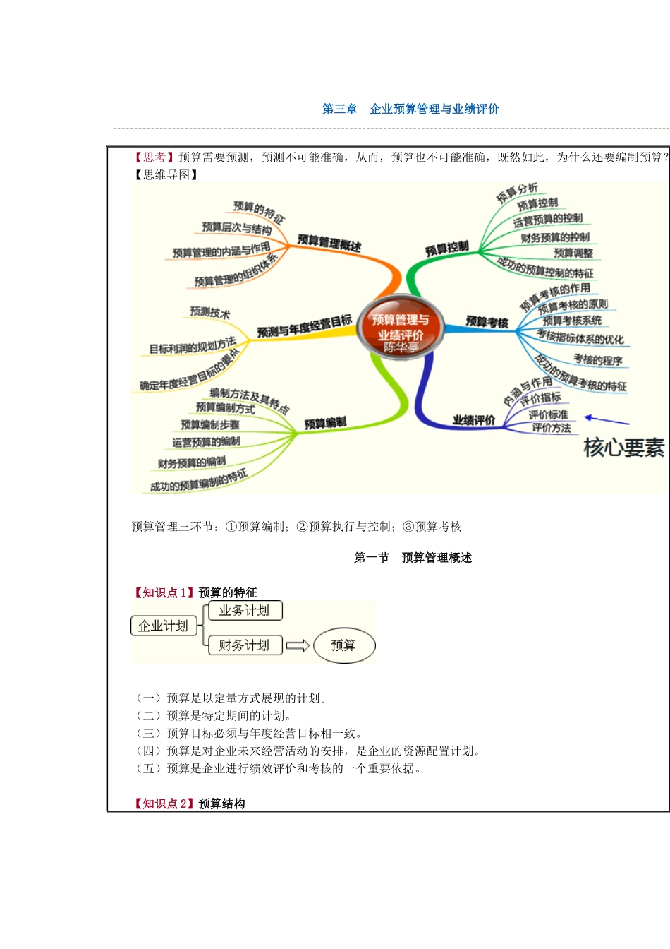 XXXX中华第三章企业预算管理与业绩评价_第1页