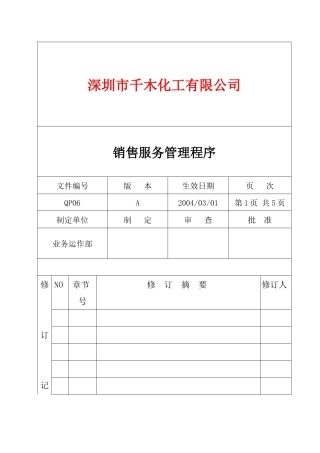 QP06销售服务管理程序