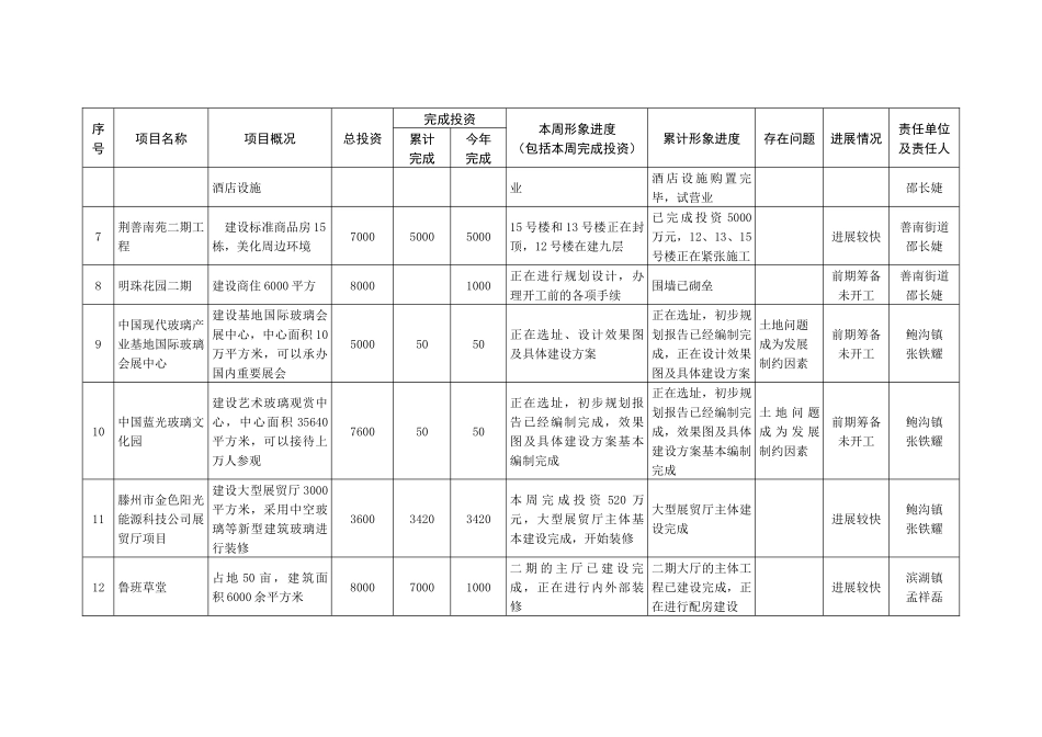 XXXX年服务业过千万元重点项目建设情况表_第2页