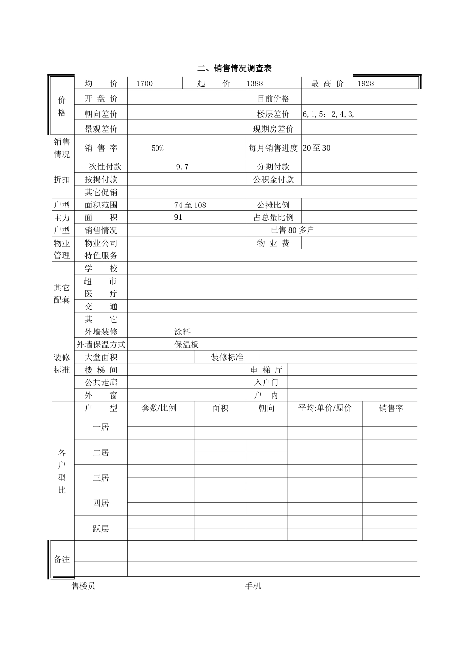 天怡家园市场调查表_第2页