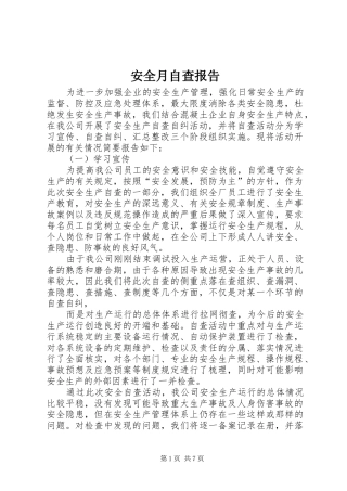 安全月自查报告 